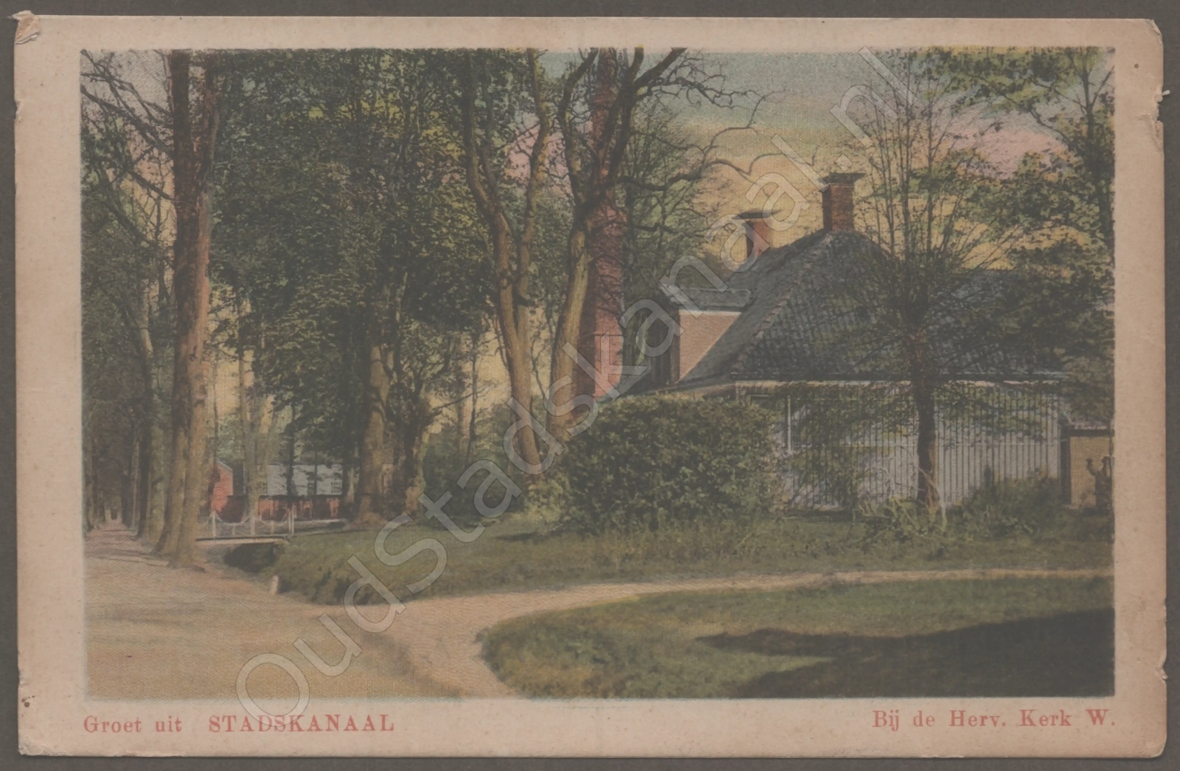 <span id='curid'>10357</span>~Groet uit STADSKANAAL - Bij de Herv. Kerk W. (&plusmn;1915)