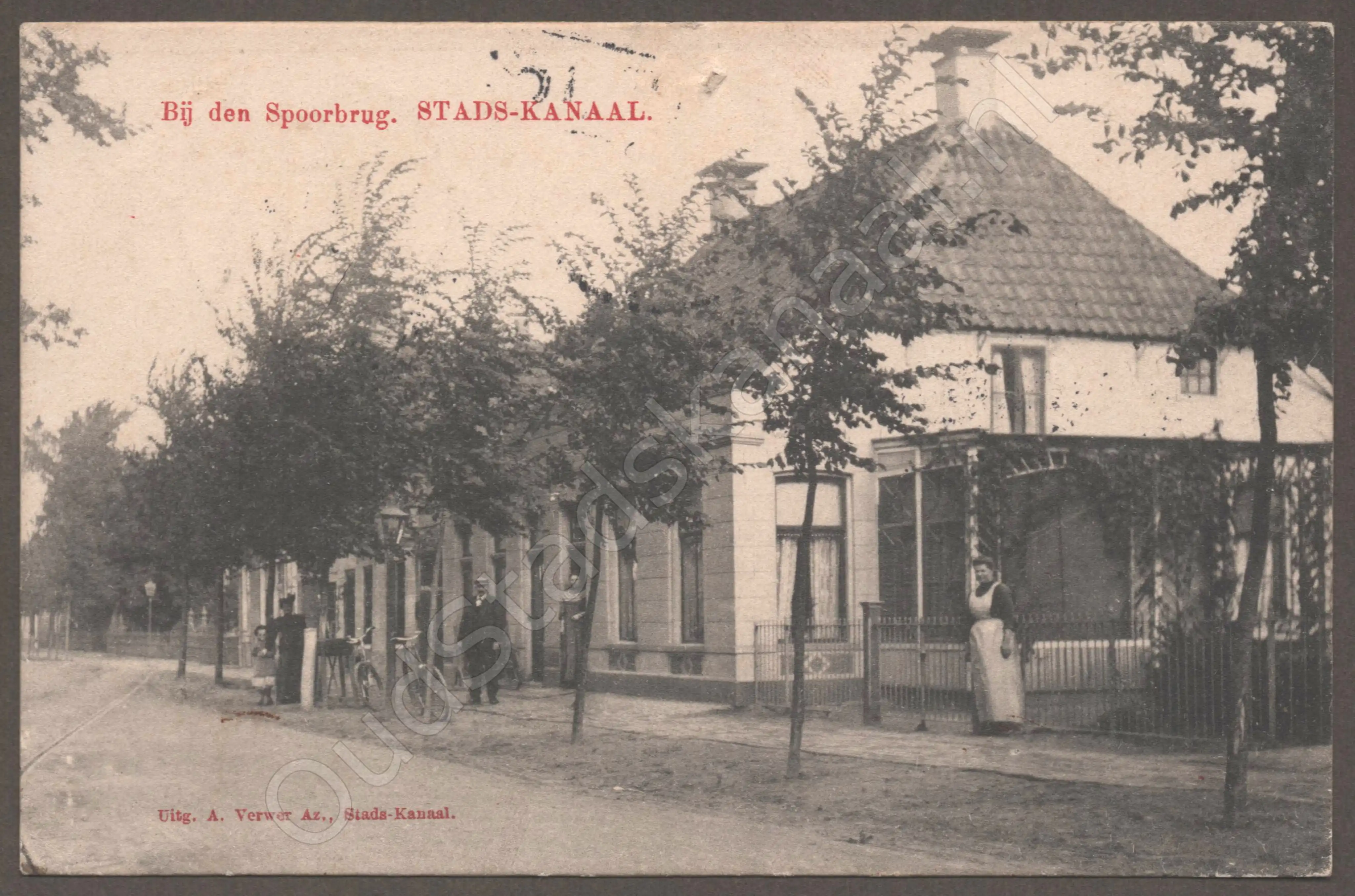 <span id='curid'>1331</span>~Bij den Spoorbrug. STADS-KANAAL (&plusmn;1908)