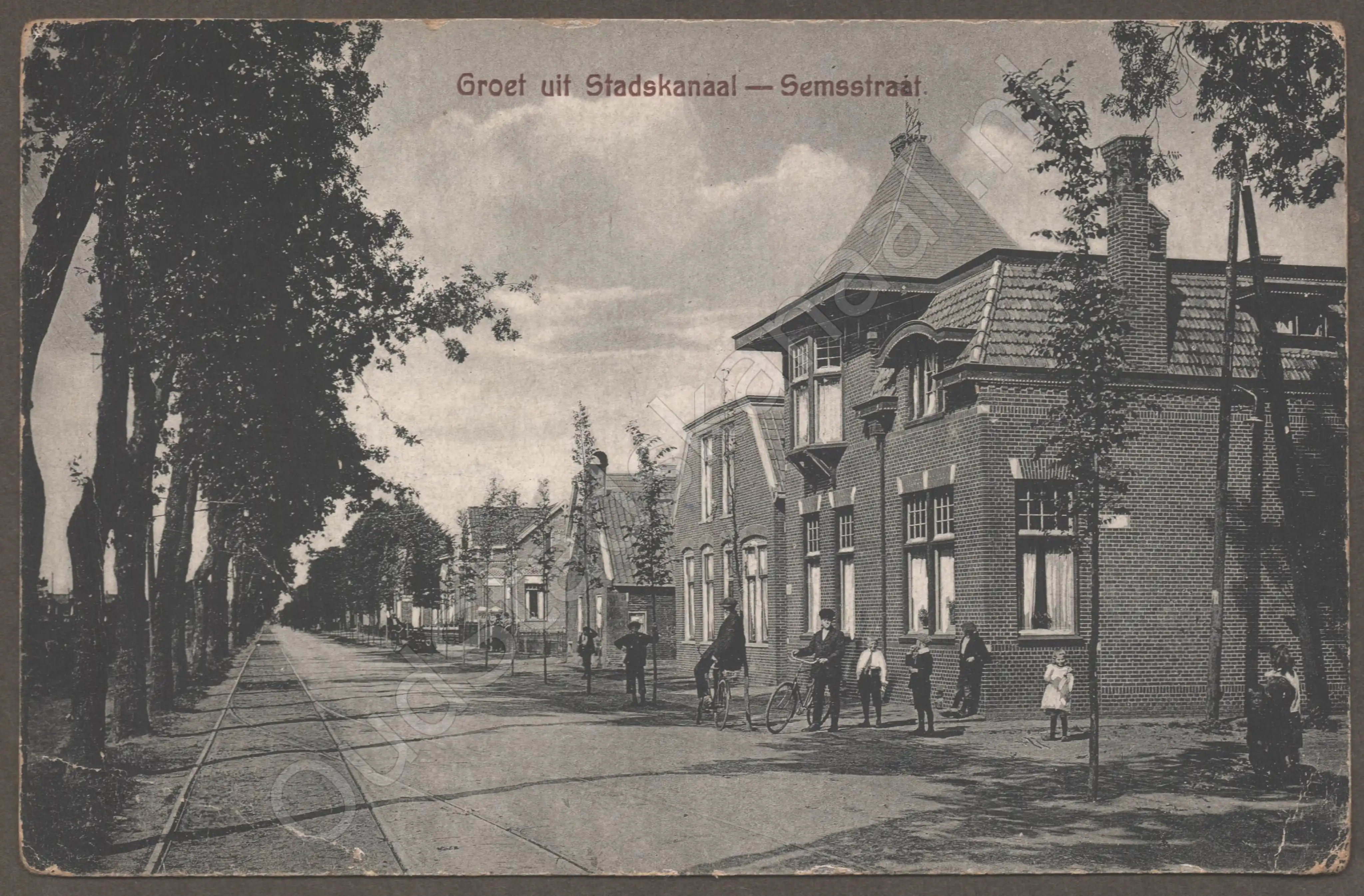 <span id='curid'>1455</span>~Groet uit Stadskanaal - Semsstraat. (&plusmn;1919)