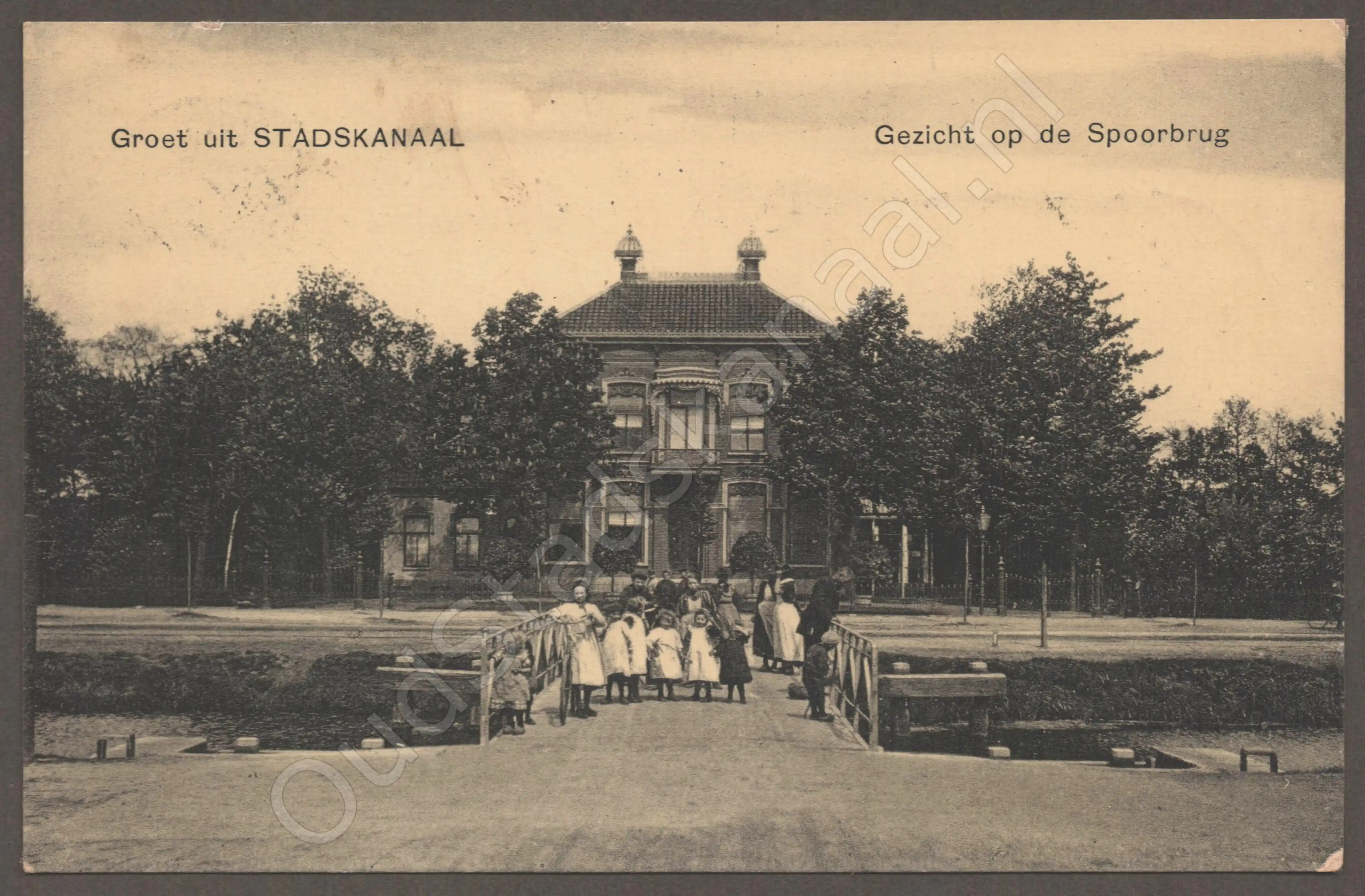 <span id='curid'>1544</span>~Groet uit STADSKANAAL - Gezicht op de Spoorbrug (&plusmn;1905)