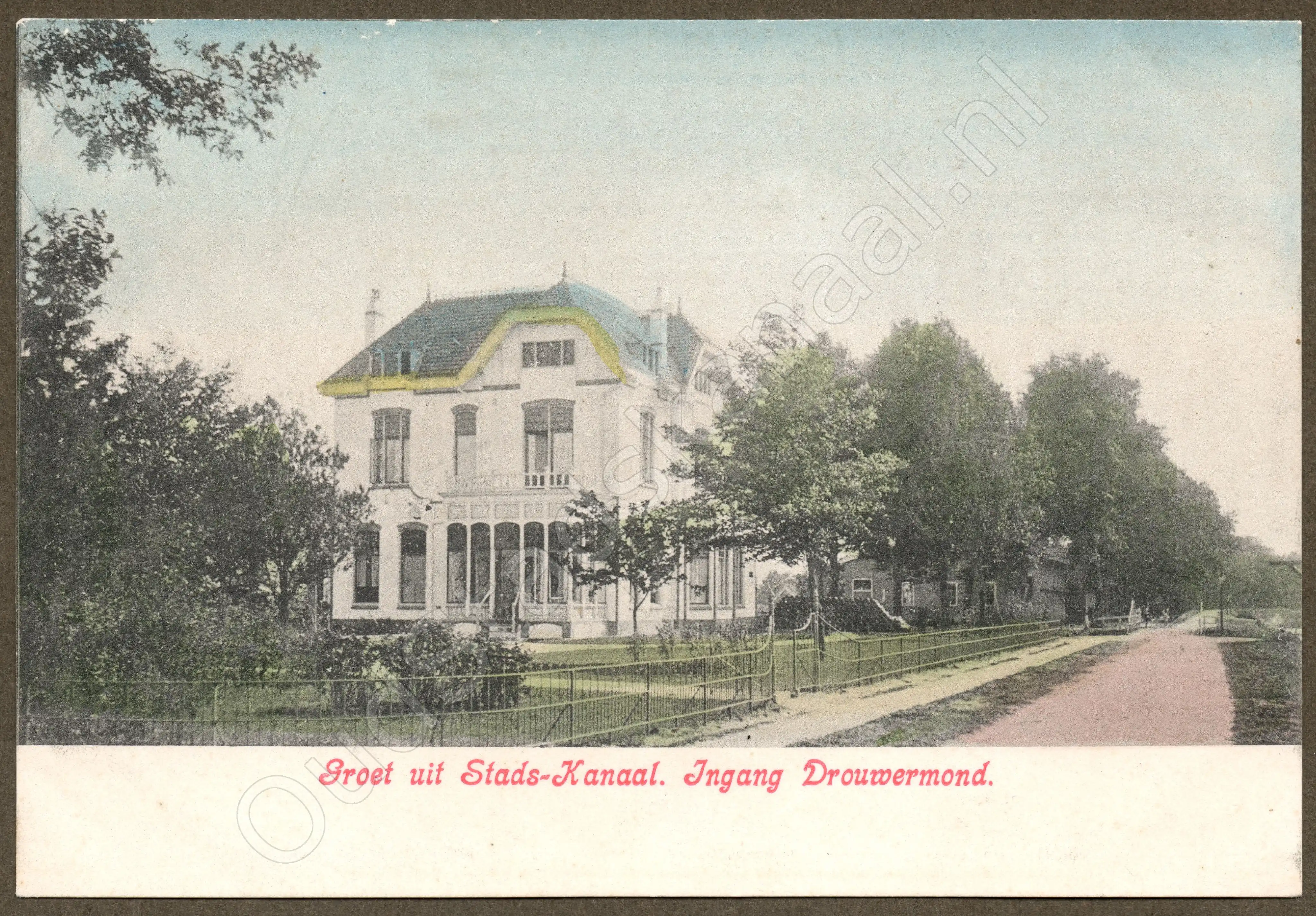<span id='curid'>2441</span>~Groet uit Stads-Kanaal. Ingang Drouwermond. (&plusmn;1904)