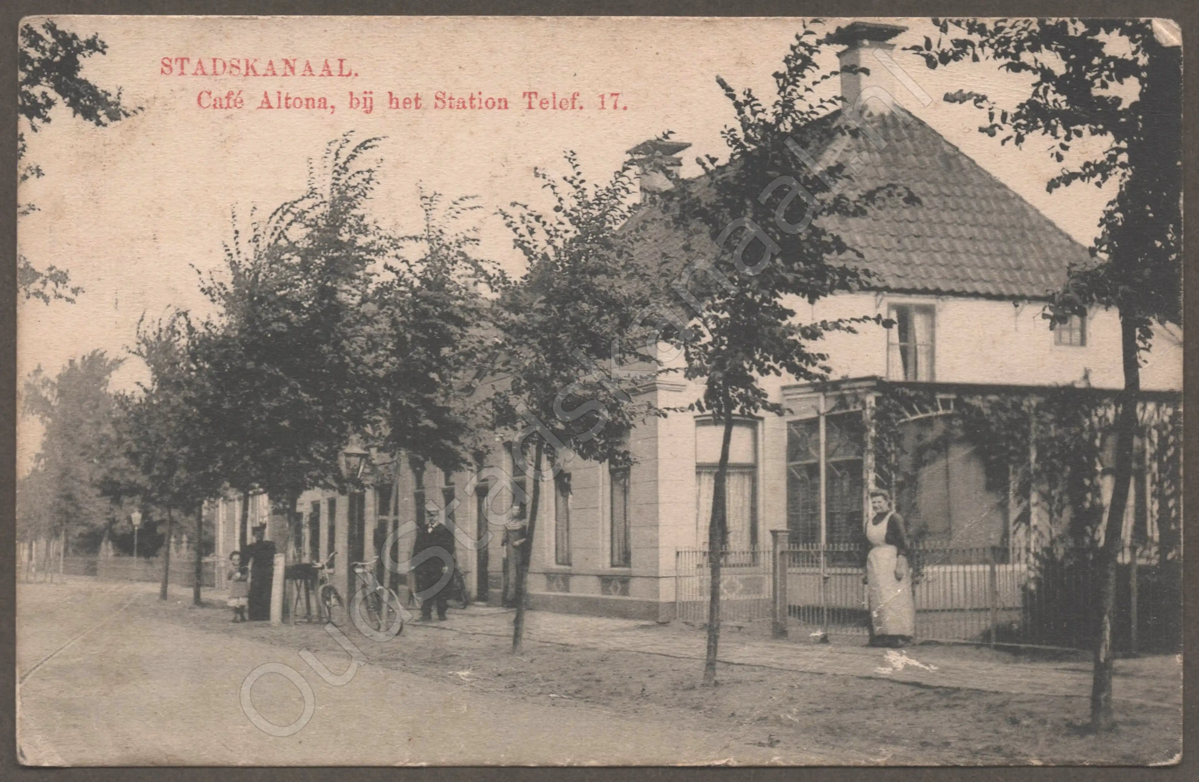 <span id='curid'>3661</span>~STADSKANAAL. - Caf? Altona, bij het Station Telef. 17. (&plusmn;1912)