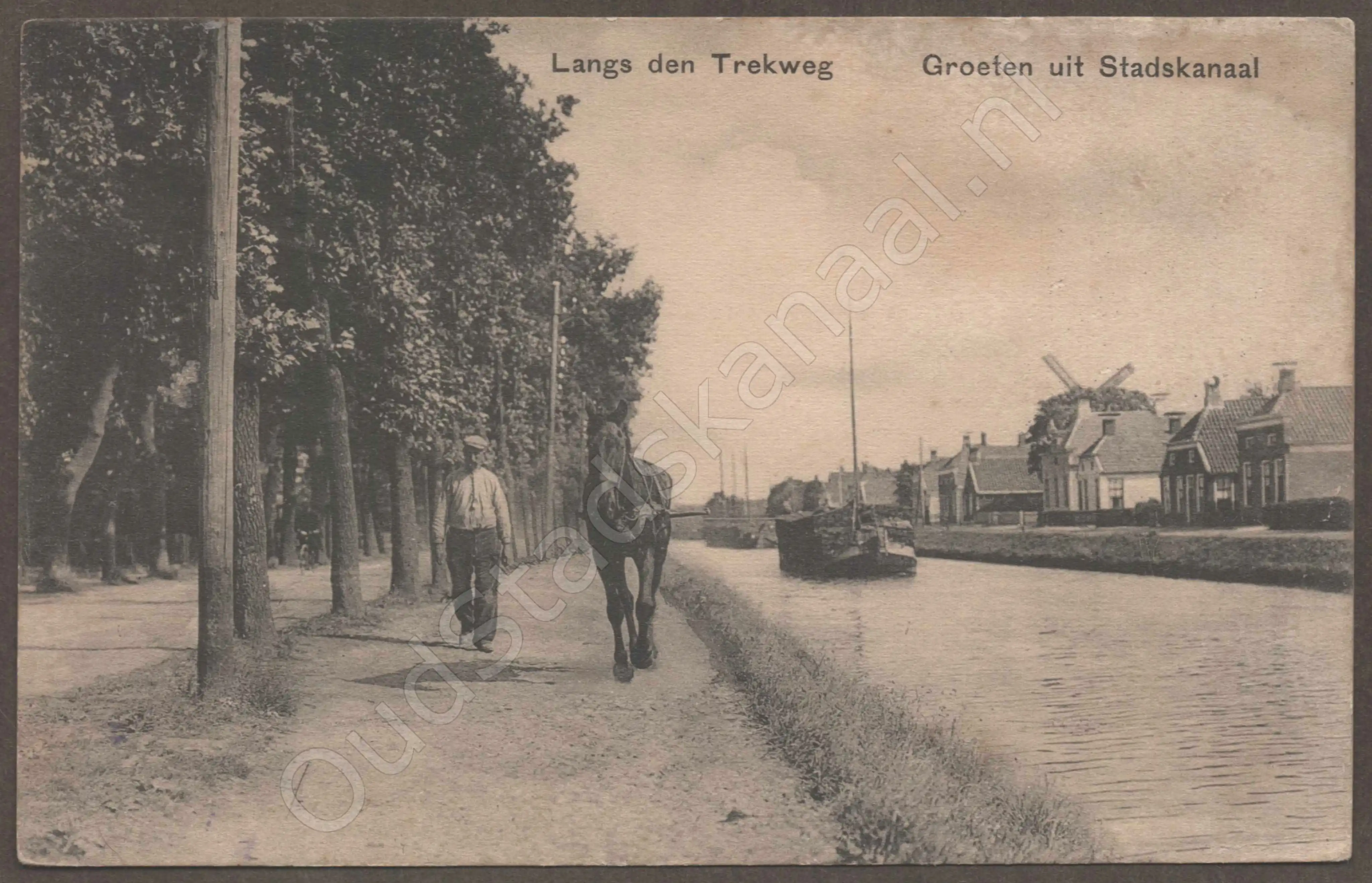 <span id='curid'>7318</span>~Langs den Trekweg - Groeten uit Stadskanaal (&plusmn;1911)