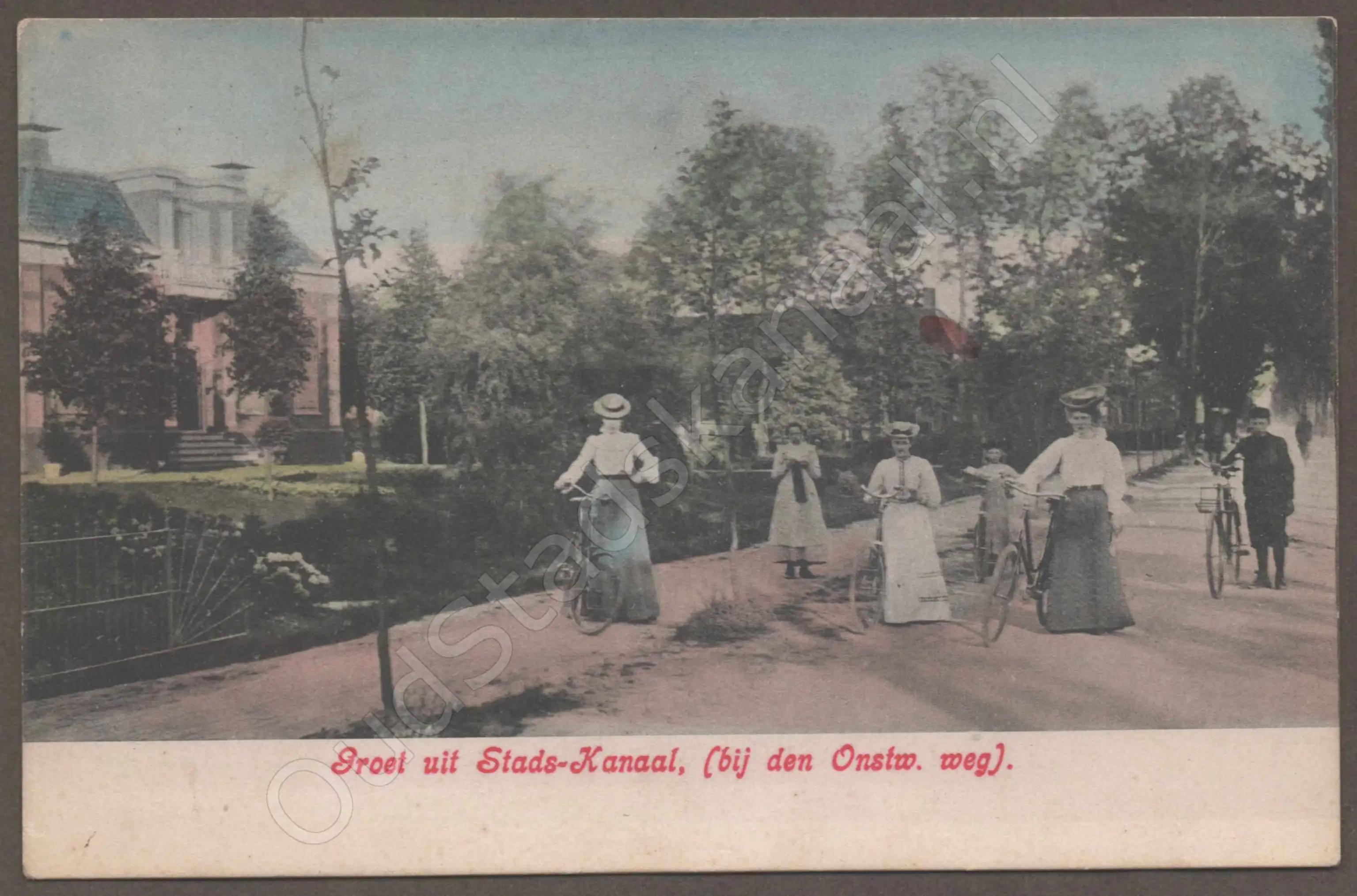<span id='curid'>7683</span>~Groet uit Stads-Kanaal, (bij den Onstw. weg). (&plusmn;1909)
