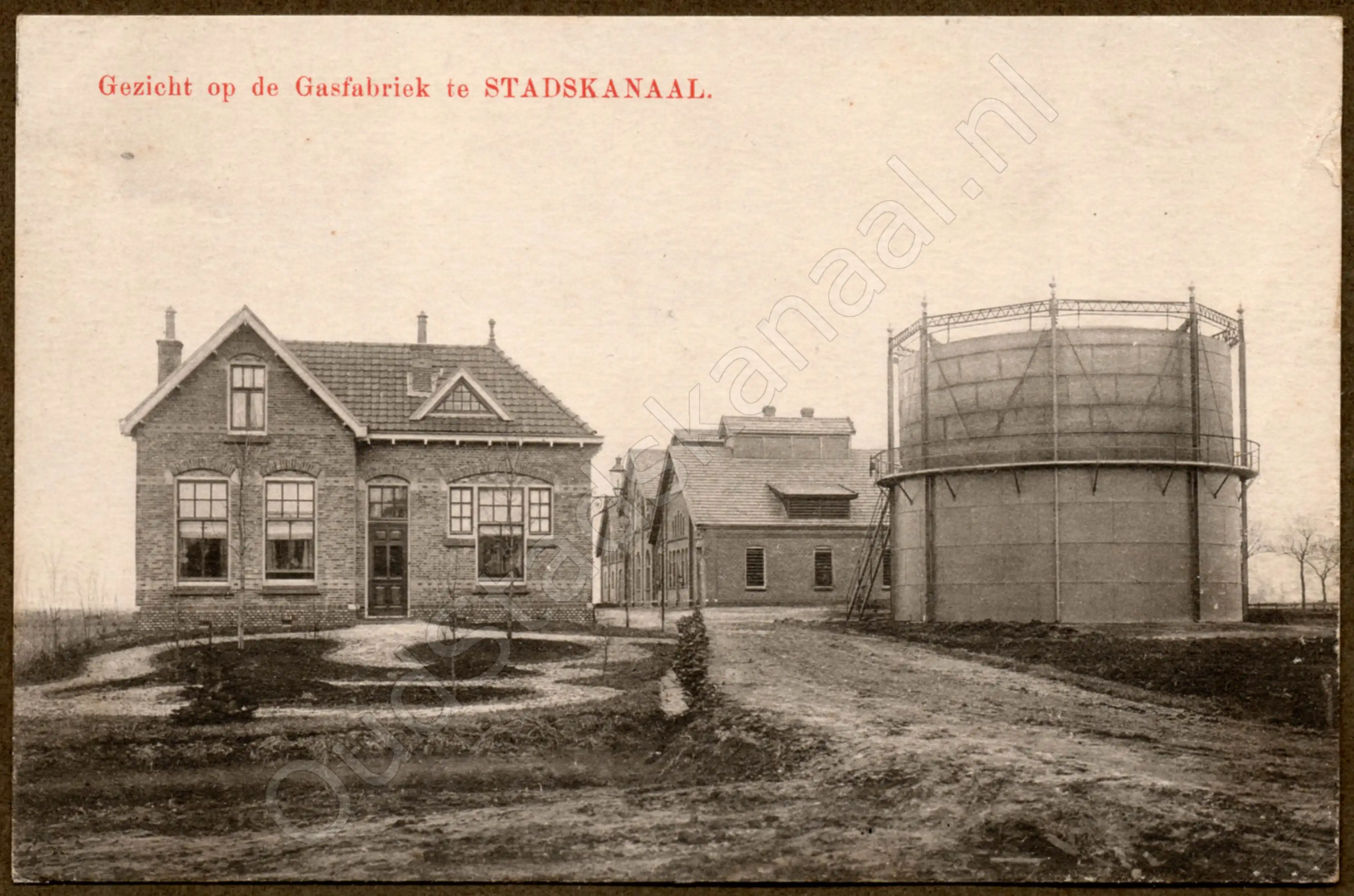 <span id='curid'>797</span>~Gezicht op de Gasfabriek te STADSKANAAL. (&plusmn;1914)